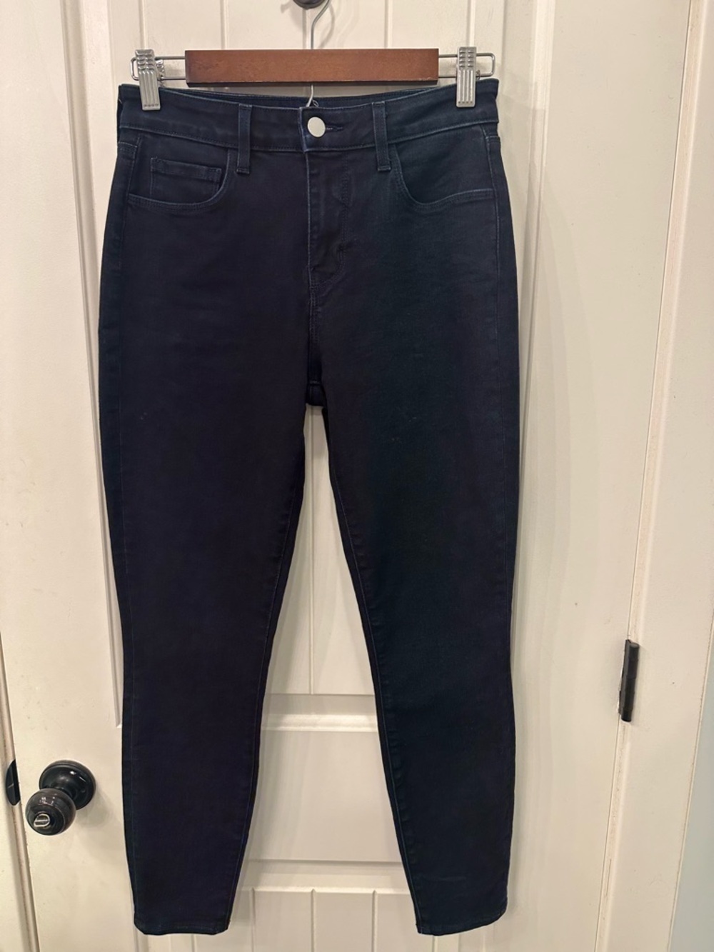 L'AGENCE High Rise Skinny Jeans Very Dark Blue Black Size 25